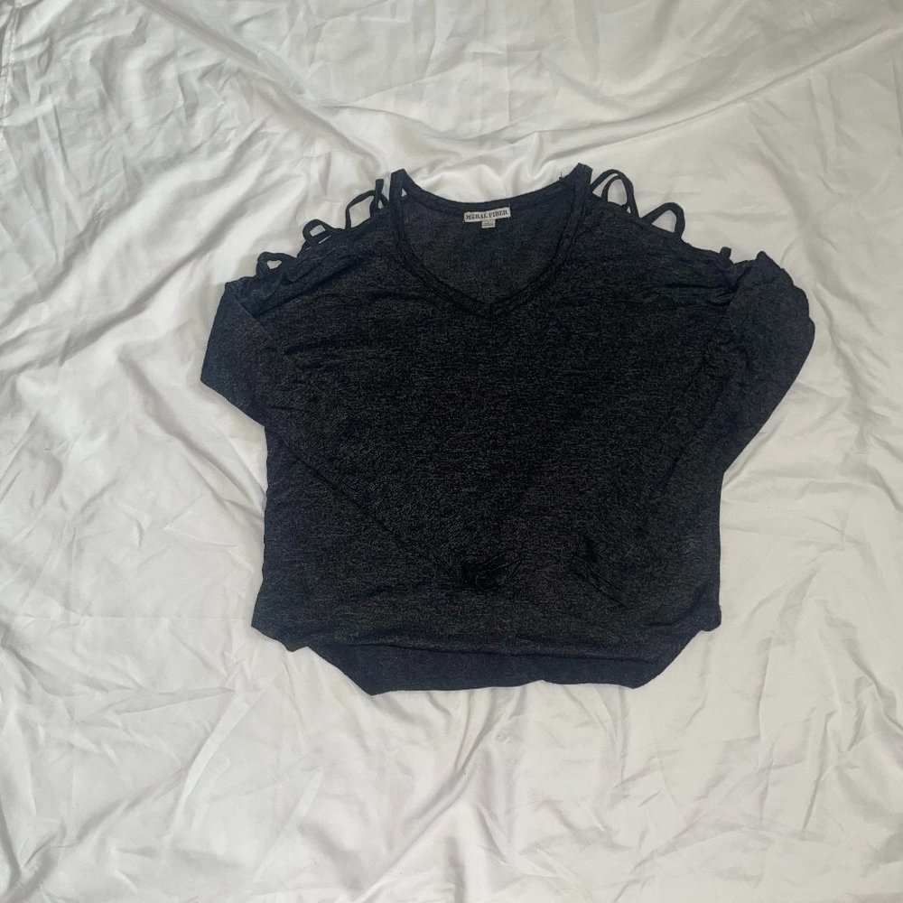 Women's long sleeve open shoulder top